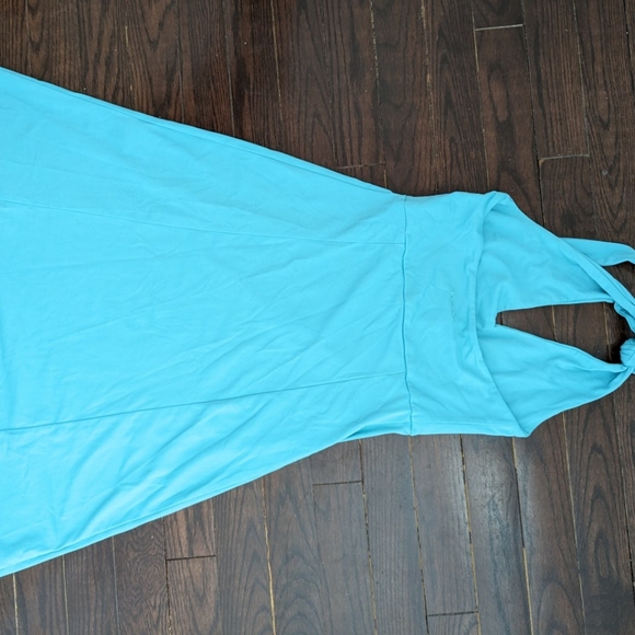 Patagonia Morning Glory Halter Dress in bright turquoise, xs or s no tag - Picture 4 of 5